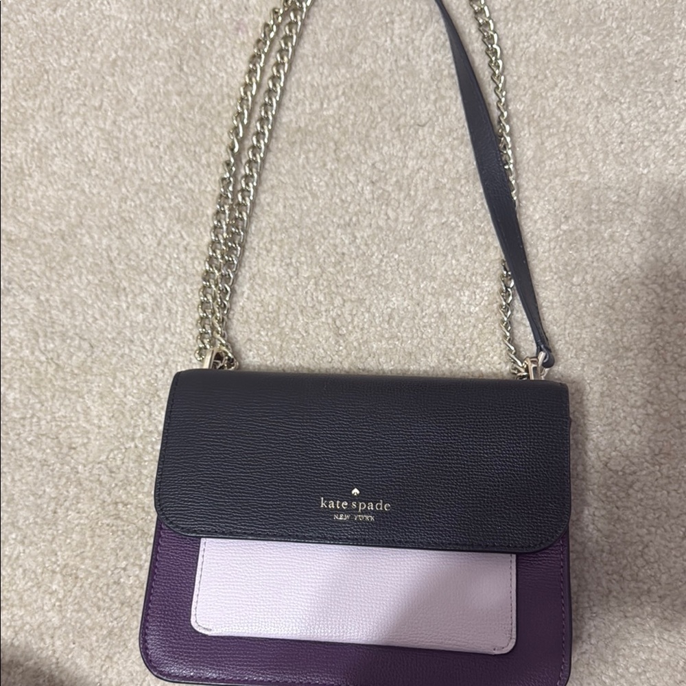 Kate Spade Black and Purple Crossbody Bag